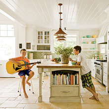 island with bookshelf