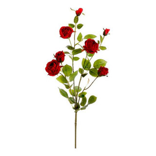 Silk Plants Direct Rose Spray - Red - Pack of 12