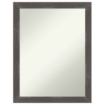 Woodridge Rustic Grey Non-Beveled Wood Bathroom Mirror 21x27"