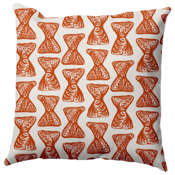 Bongo Rhythm Outdoor Pillow, Orange, 20"x20"