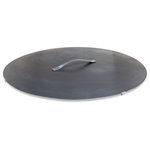 Curonian Deco - Large 31'' Fire Pit Lid, Rusting Steel - This Rusting Carbon Steel Lid 31" is a great addition to the matching Curonian's Fire Pit: Parnidis Large or Memel Large. It will protect your fire pit's bowl from rain, snow, falling leaves. Steel thickness 0.08 inch. Handle is stainless steel to ensure complete design with stainless steel legs of the fire pit. The carbon steel used in manufacturing this fire pit cover/lid will develop a nice patina over time.