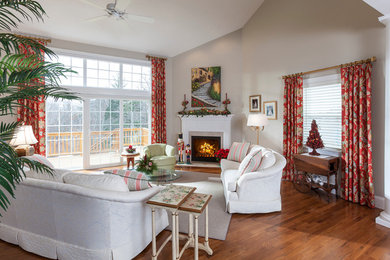 Living room - transitional living room idea in Boston