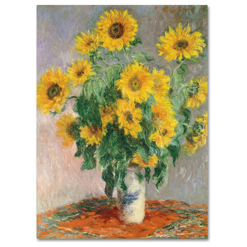 Claude Monet 'Sunflowers' Canvas Art, 19 x 14