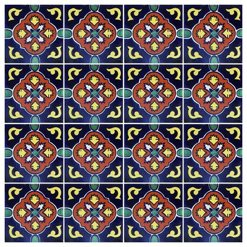 6"x6" Mexican Talavera Handmade Tiles, Set of 40