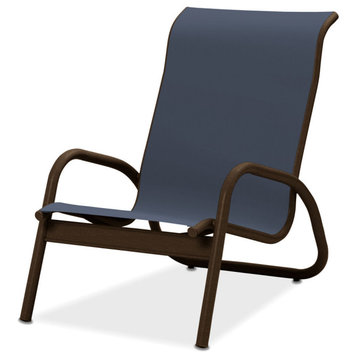 Gardenella Sling Stacking Poolside Chair, Textured Kona, Augustine Denim