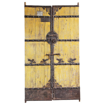 Consigned Vintage Yellow Mongolian Garden Gate