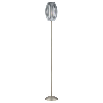 Lite Source LS-8875SS/GREY Egg 1 Light 69-1/2"H Floor Lamp - Satin Steel