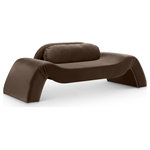 Meridian Furniture - Austin Upholstered Loveseat, Brown, Velvet, Loveseat - Dare to be different with the Austin brown velvet loveseat. Its avant-garde design and luxurious velvet upholstery offer a truly unexpected seating experience. The loveseat is a modern marvel that redefines comfort and style with its innovative design to create a truly unforgettable piece.