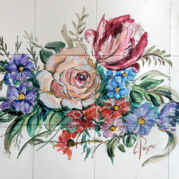 Hand Painted Ceramic Tile Back Splash