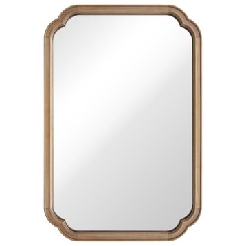24 x 36-inch Rounded Corner Arched Rectangle Wall-Mounted Mirror-Natural