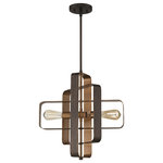 Craftmade - Craftmade Linked 2 Light Pendant with Rods, Aged Bronze Brushed - The Linked lighting series is a hub of rectangular shapes suspended from a single pendant to create movement and visual interest. The brushed gold interior finish complements the hues of the aged bronze brushed outer finish. This unconventional chandelier series registers as a striking transitional accessory.