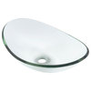 Topia Oval Glass Vessel Sink, Clear