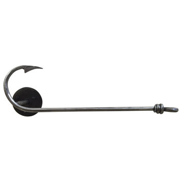 Hand Forged Fishing Hook Small Towel Bar