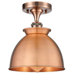 Innovations Lighting - Adirondack 1-Light 9" Semi-Flush Mount, Antique Copper - A truly dynamic fixture, the Ballston fits seamlessly amidst most decor styles. Its sleek design and vast offering of finishes and shade options makes the Ballston an easy choice for all homes.