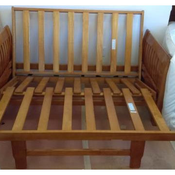 Futon Love Seat Lounger Frame With Extension Ottoman