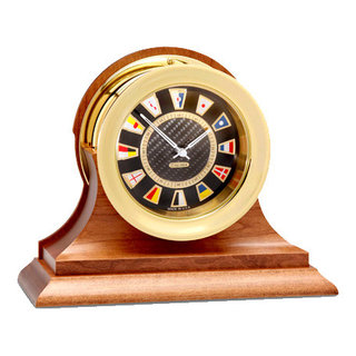 Chelsea Clocks 6\ Shipstrike Clock In Brass On Traditional Base