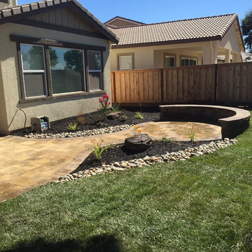 Smaller patio and seat wall