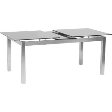 Ivan Extension Dining Table - Brushed Stainless Steel