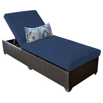 Barbados Chaise Outdoor Wicker Patio Furniture, Navy