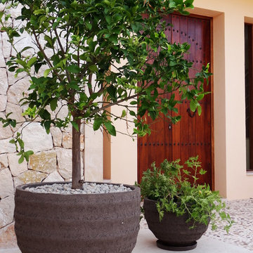 Mediterranean terrace & plant pots