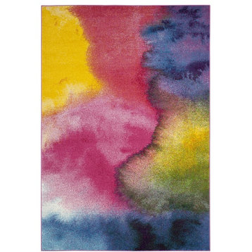 Safavieh Watercolor Collection WTC621 Rug, Green/Fuchsia, 2'3" X 8'