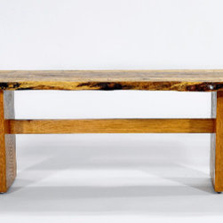 Live Edge Spalted Pecan Bench - Dining Benches