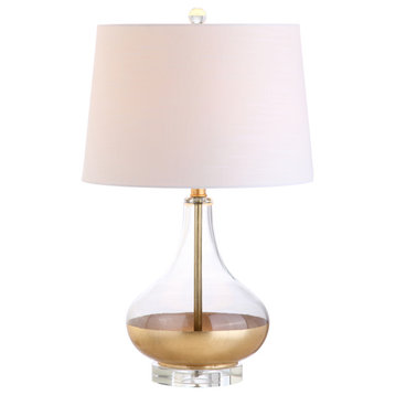 West 24.5" Glass Table Lamp, Gold Leaf