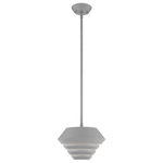 Livex Lighting - Livex Lighting 40401-80 Amsterdam - 16" One Light Mini Pendant - A celebration of classic Danish lighting architectAmsterdam 16" One Li Nordic Gray Nordic G *UL Approved: YES Energy Star Qualified: n/a ADA Certified: n/a  *Number of Lights: Lamp: 1-*Wattage:60w Medium Base bulb(s) *Bulb Included:No *Bulb Type:Medium Base *Finish Type:Nordic Gray