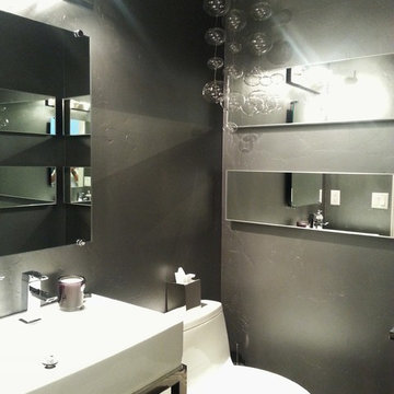 Modern Metallic Powder Room