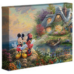 Thomas Kinkade - Mickey & Minnie Sweetheart Cove Gallery Wrapped Canvas, 8"x10" - Featuring Thomas Kinkade's best-loved images, our Gallery Wraps are perfect for any space. Each wrap is crafted with our premium canvas reproduction techniques and hand wrapped around a deep, hardwood stretcher bar. Hung as an ensemble or by itself, this frame-less presentation gives you a versatile way to display art in your home.