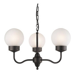 Royce Lighting - Royce Lighting 3 Light Plug-In Chandelier with Frosted Ribbed Glass - Chandeliers