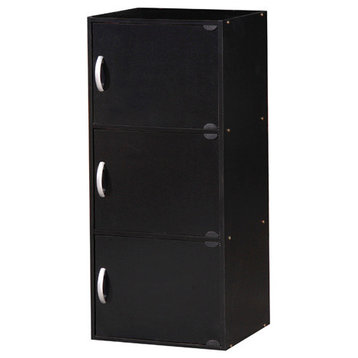 3-Door Cabinet, Black