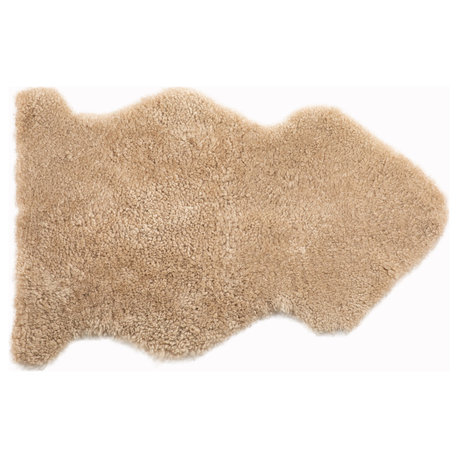 New Zealand Curly Shorn Sheepskin Single Pelt, 2'x3', Nappa