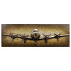 "Airplane" Mixed Media Iron Hand Painted Dimensional Wall Art, 24"x72"