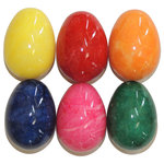 Made in Volterra, Italy - Italian Alabaster Easter Eggs, Half Dozen - Bring the vibrant colors of Italy into your home with these beautiful, handcrafted alabaster eggs. Gather eggs into a vibrant centerpiece. Tuck into an Easter Basket or present in a hostess basket. Includes 6 eggs.