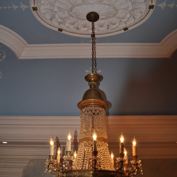 Ceiling Medallion with Custom Detailing and Stencil