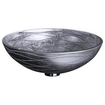 Luxury Wave Contemporary Vessel Sink, Silver