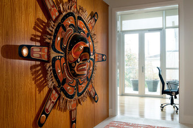 Inspiration for a mid-sized contemporary hallway in Vancouver.