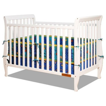 AFG Baby Furniture Naomi 4-in-1 Convertible Crib with Toddler Guardrail White
