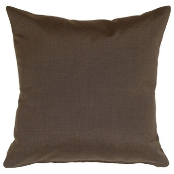 Pillow Decor - Sunbrella Solid Color Outdoor Pillow, Coal Black, 20" X 20"