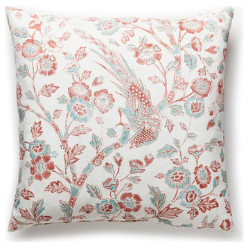 Anissa Print Pillow, Coral Spice, 22" X 22"