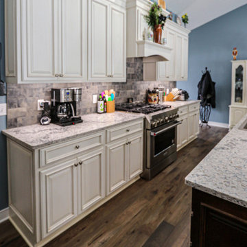 Updated Kitchen with Quartz Countertop, Tile Backsplash and Flooring