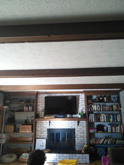 Restain rough hewn beams