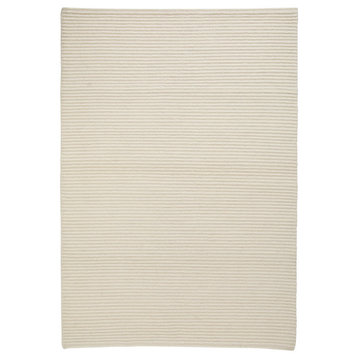 Hand Knotted White Wool Area Rug