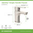 Identity Single-Handle Single Hole Faucet With Drain Assembly, 1.0 gpm, Satin Ni