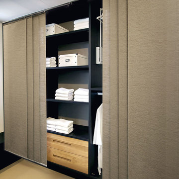 Nevada Timberwolf (Privacy & Natural Woven) - Panel Track Blinds