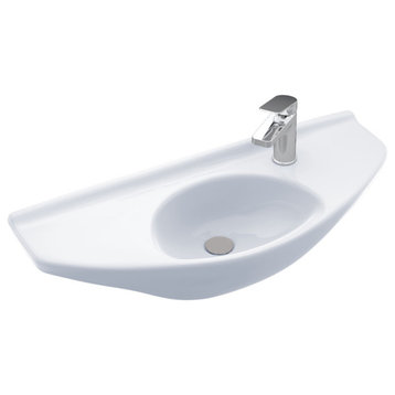 Toto Oval Wall-Mount Bathroom Sink with CeFiONtect Cotton White