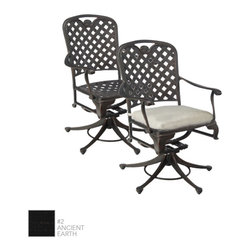 Provance Traditional Cast Aluminum Swivel Rocker Dining Chair by Summer Classics - Outdoor Dining Chairs