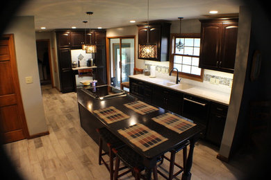 Example of a transitional home design design in Indianapolis
