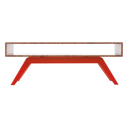 Eastvold Furniture - Elko Coffee Table, Bamboo, Red Base - Coffee Tables
